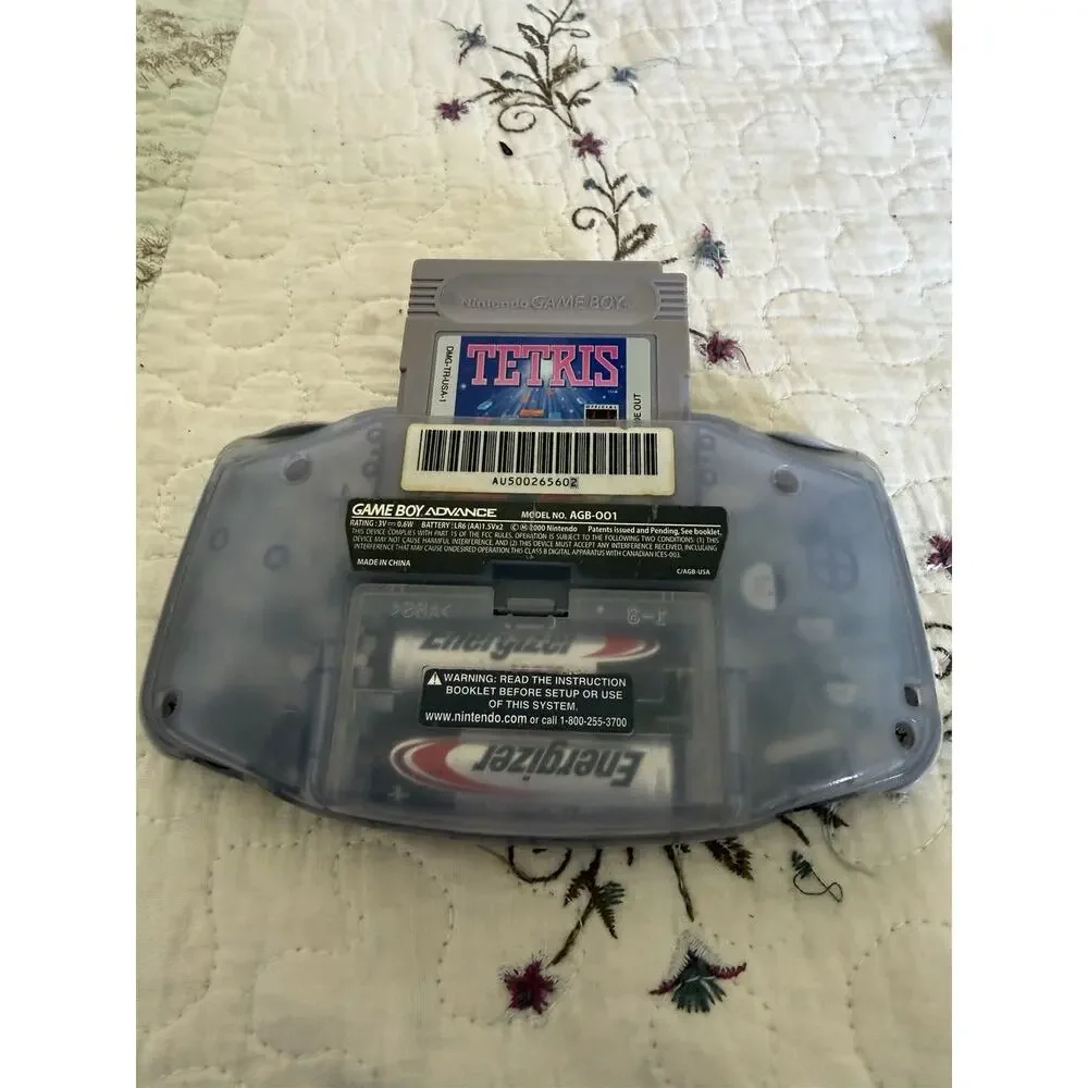 Nintendo Game Boy Advance AGB-001 Clear Handheld System w Namco Museum